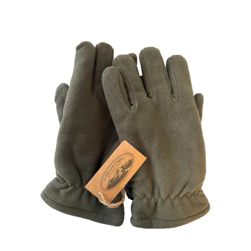 Woodland Creek Olive Green Fleece Winter Gloves Size M - Picture 2 of 8